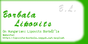 borbala lipovits business card